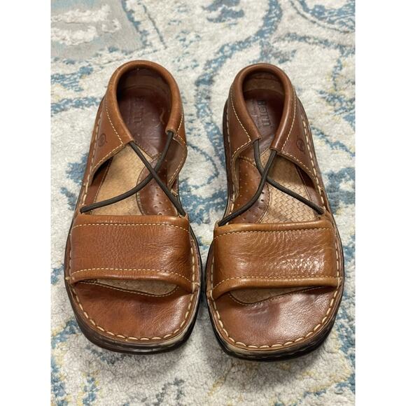Born Womens Sandals Size 7 Brown Leather - Picture 2 of 10